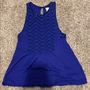 American eagle blue sequined tank top